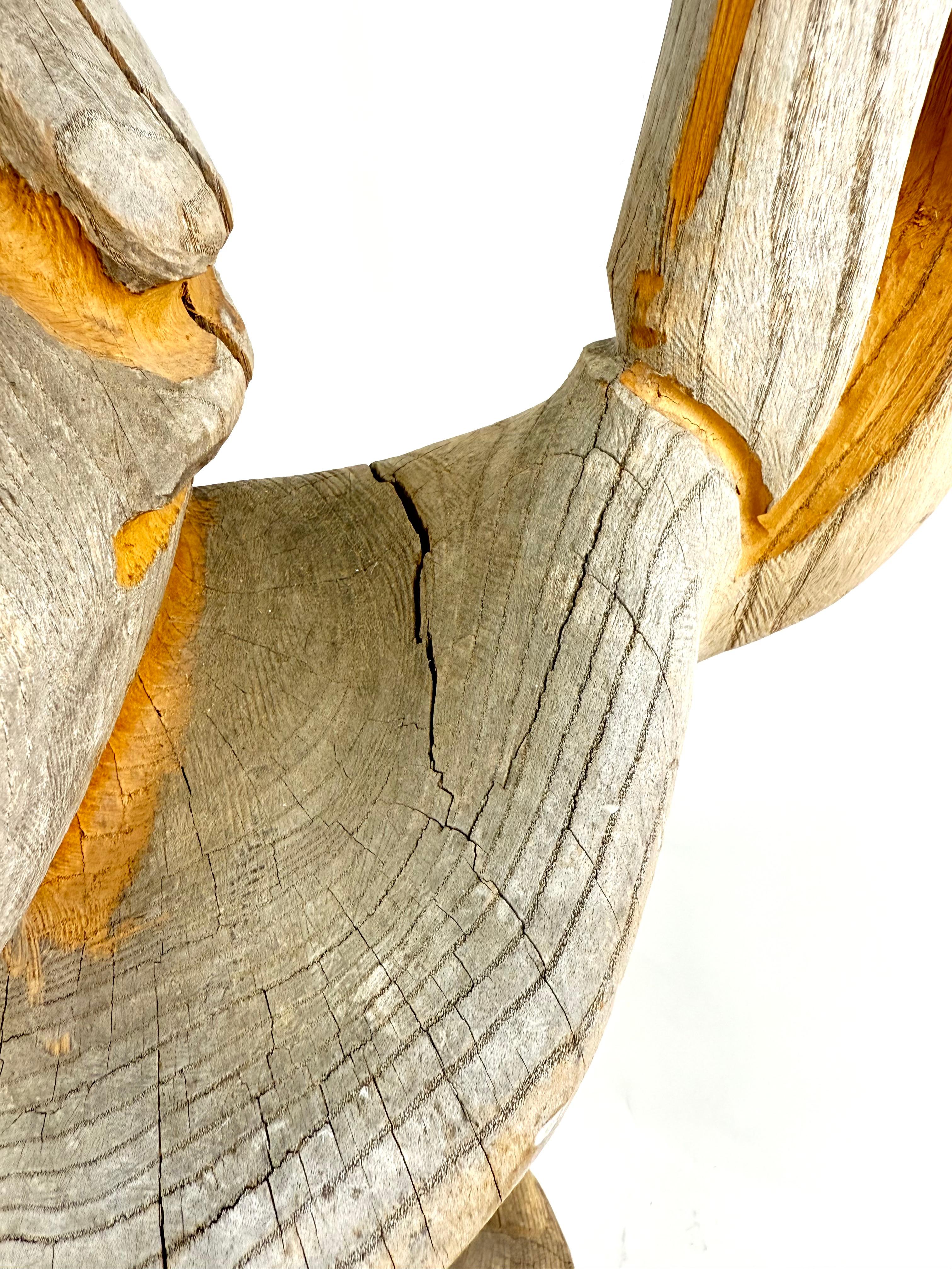 Scultura astratta in legno vintage con splendida finitura Driftwood in vendita 3