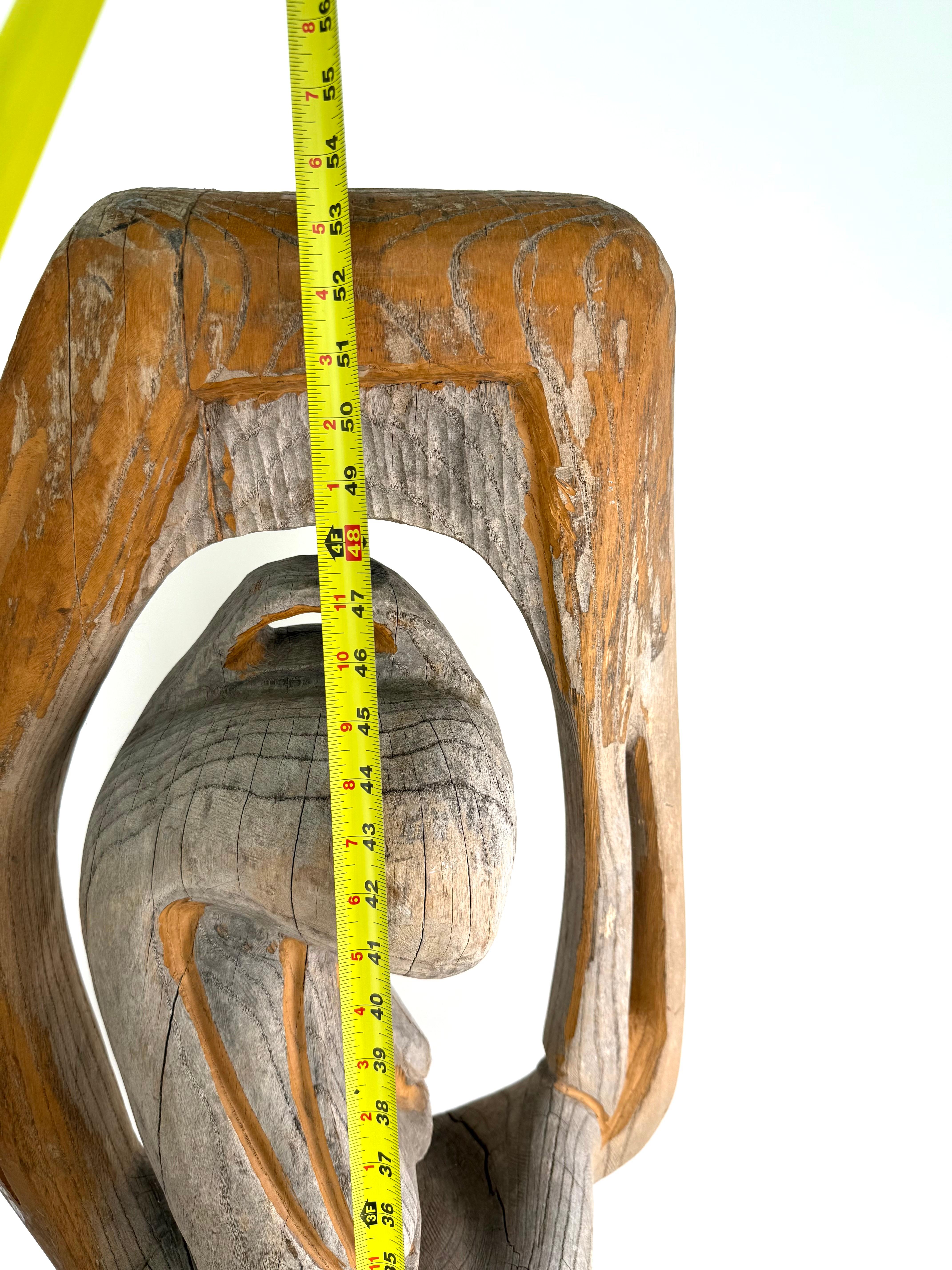 Scultura astratta in legno vintage con splendida finitura Driftwood In condizioni deteriorate in vendita a Dallas, TX