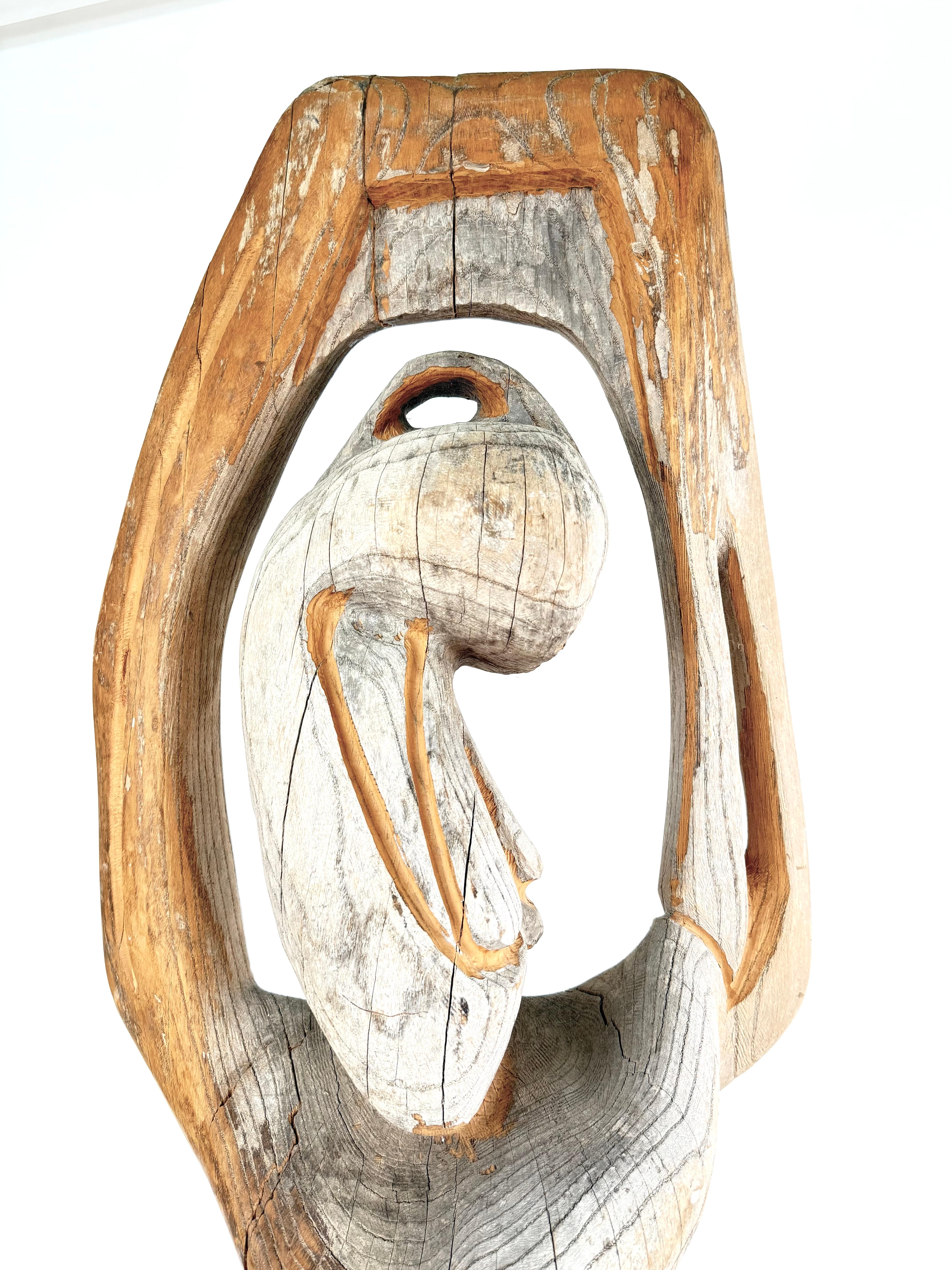 Scultura astratta in legno vintage con splendida finitura Driftwood in vendita 1