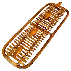 Vintage Wood and Bamboo Coat Rack,  Olaf Von Bohr, Italy 1960