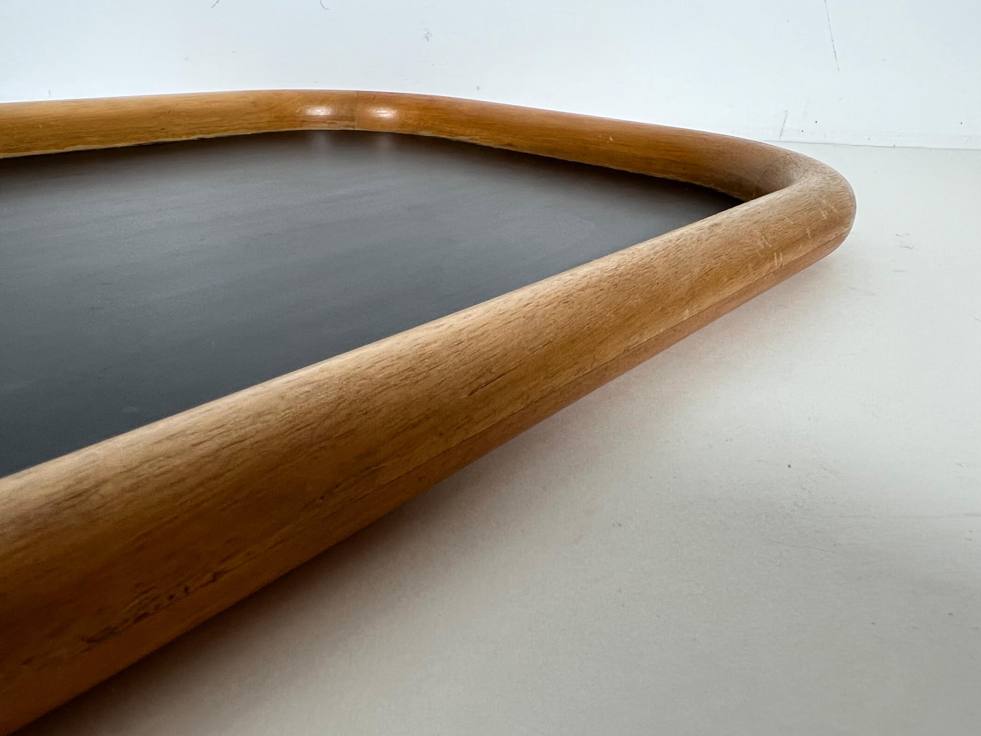 American Vintage Wood and Black Laminate Serving Tray by Ernest Sohn