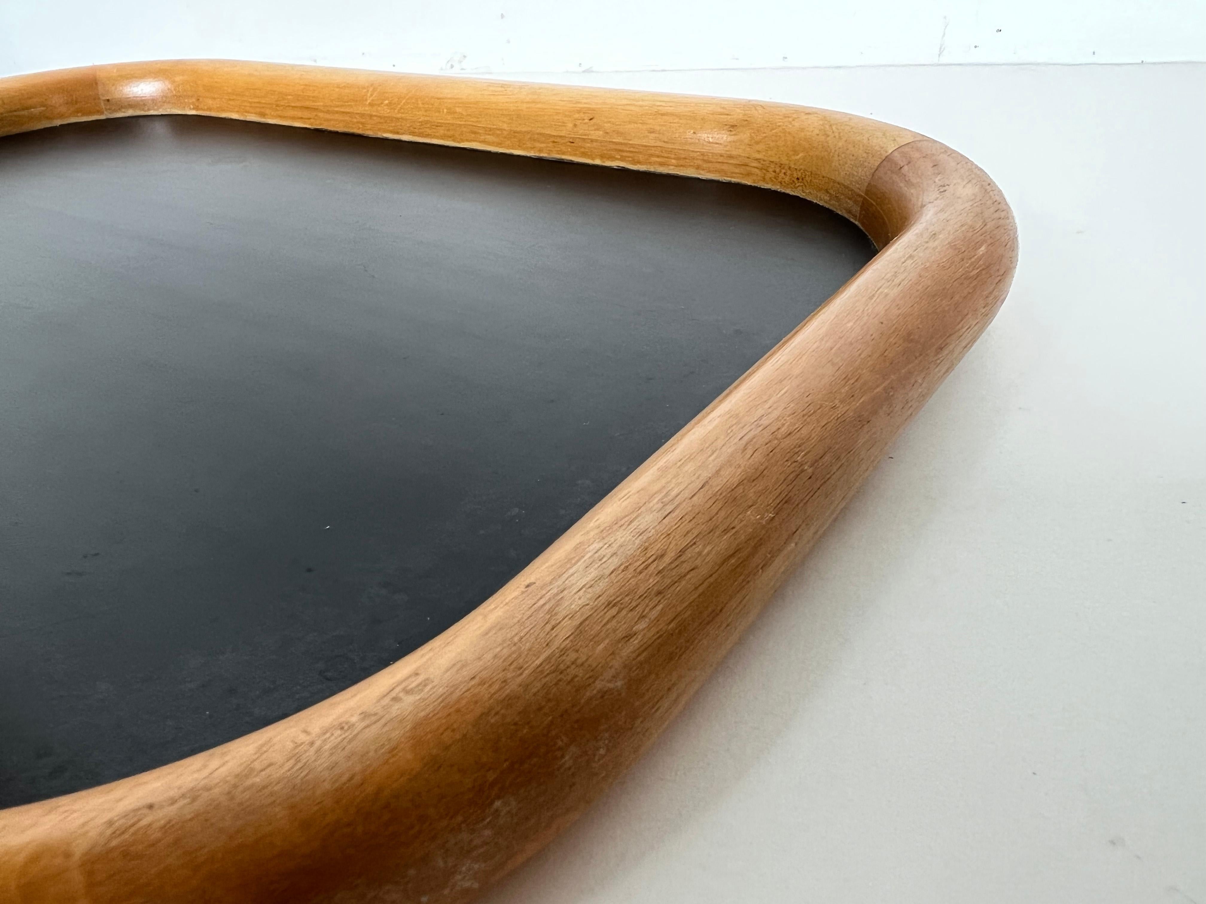 Vintage Wood and Black Laminate Serving Tray by Ernest Sohn In Good Condition In Fort Lauderdale, FL