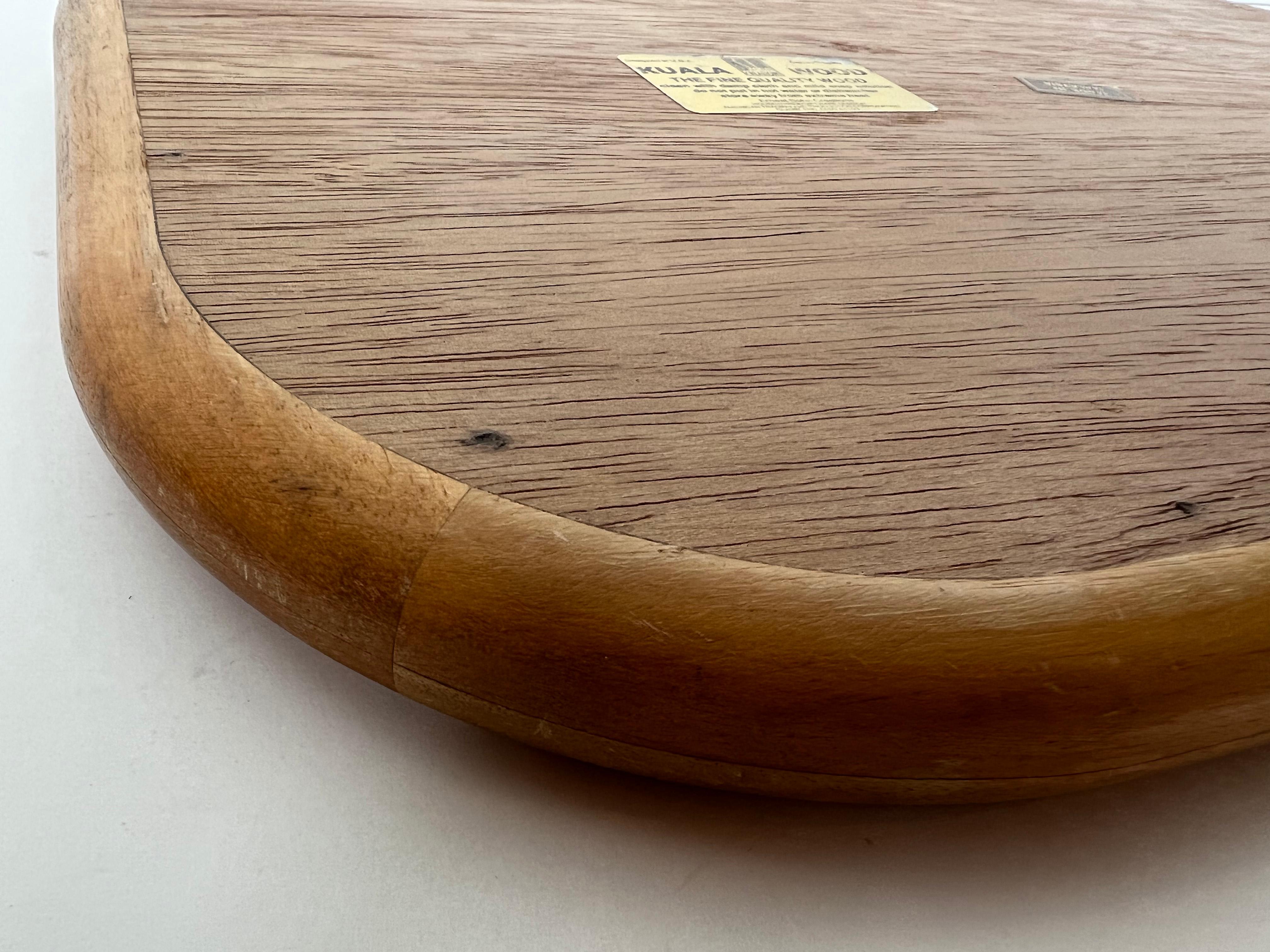 Vintage Wood and Black Laminate Serving Tray by Ernest Sohn 2