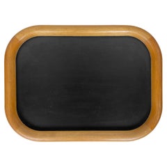 Vintage Wood and Black Laminate Serving Tray by Ernest Sohn