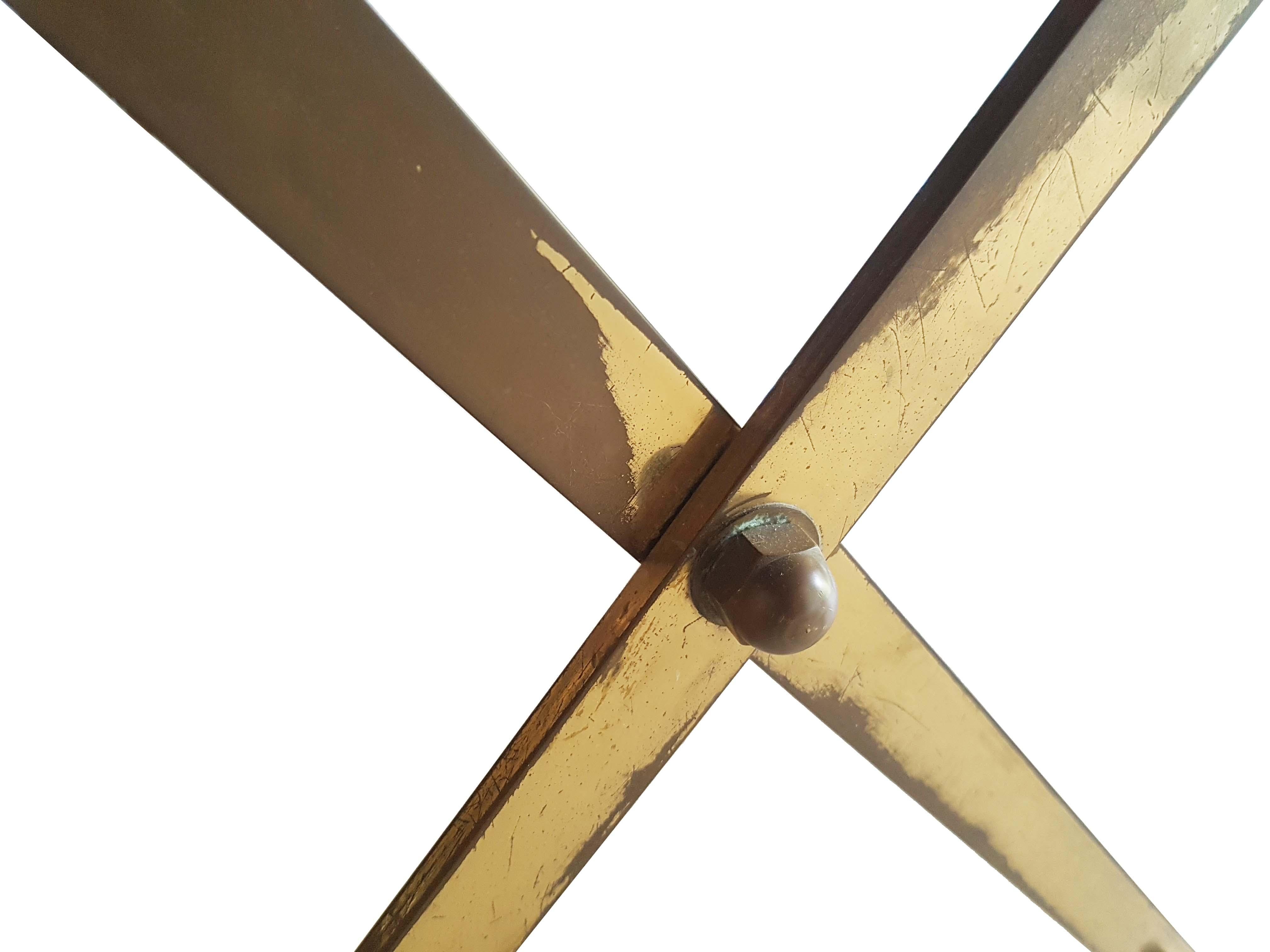 Vintage Wood and Brass T3 Cavalletto Table by Caccia Dominioni for Azucena 1950s For Sale 9