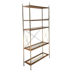 Vintage Wood And Glass Etagere