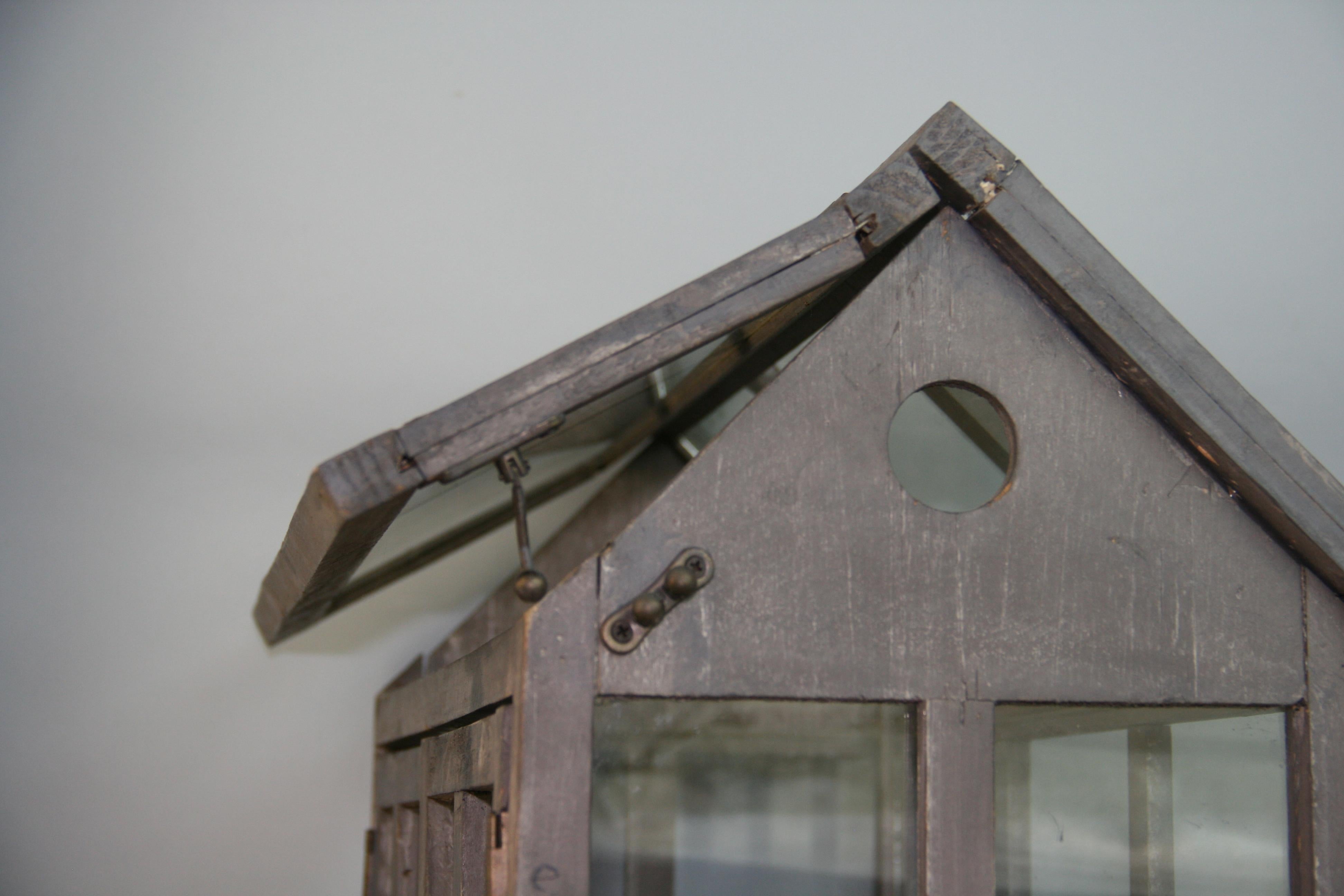 Vintage Wood and Glass Terrarium / Model Greenhouse 2