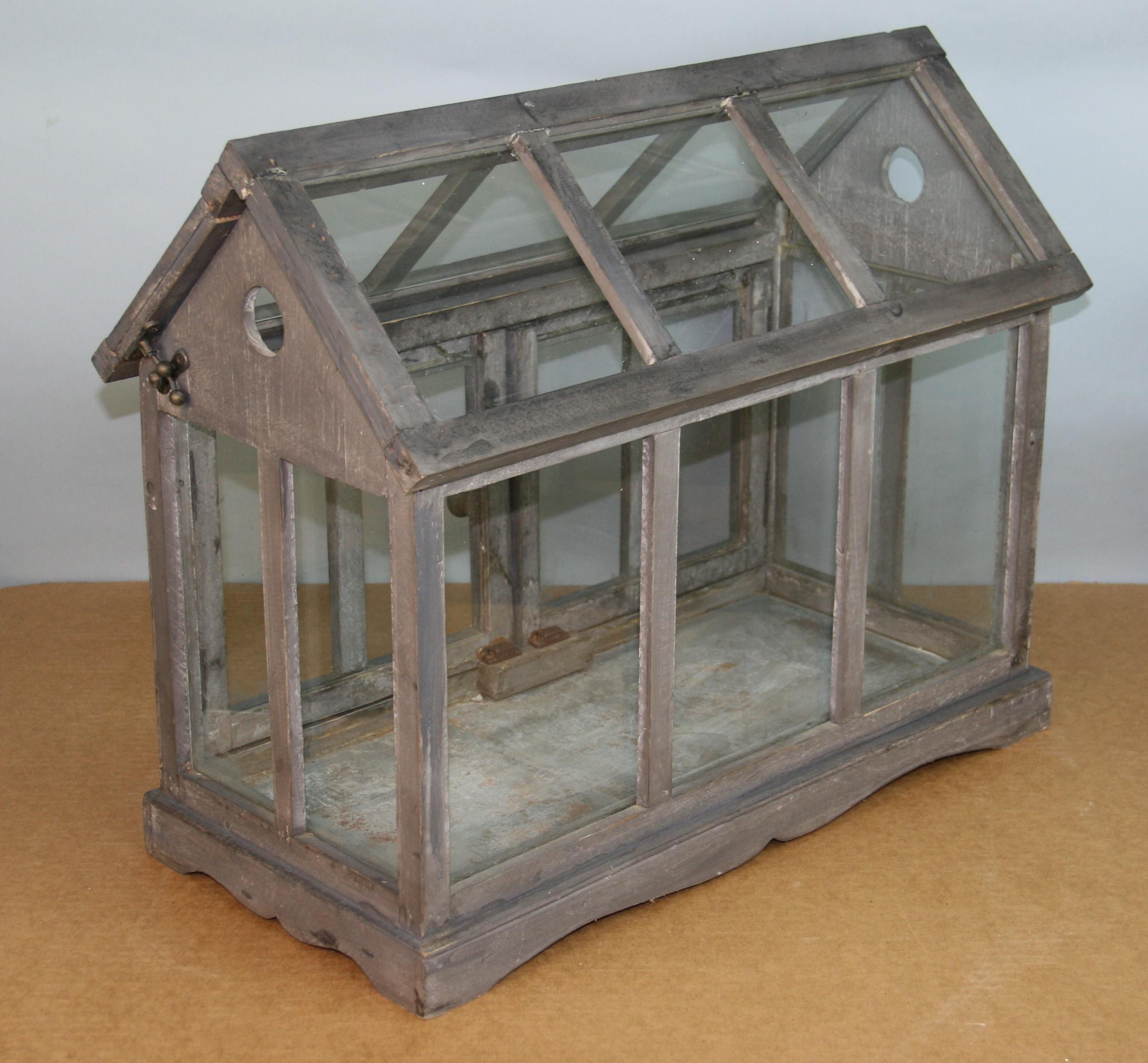 Vintage Wood and Glass Terrarium / Model Greenhouse 4