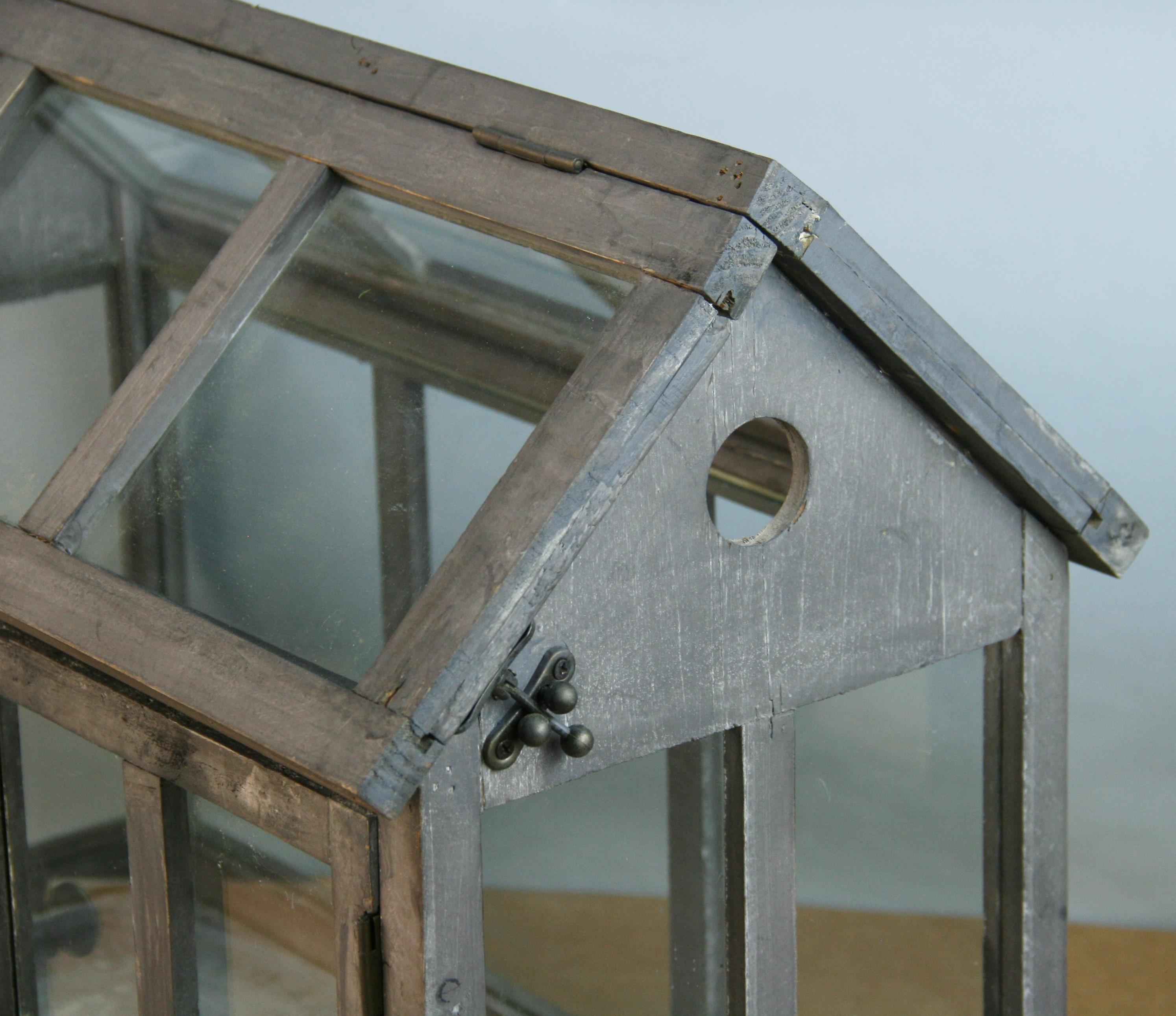 Vintage Wood and Glass Terrarium / Model Greenhouse 6