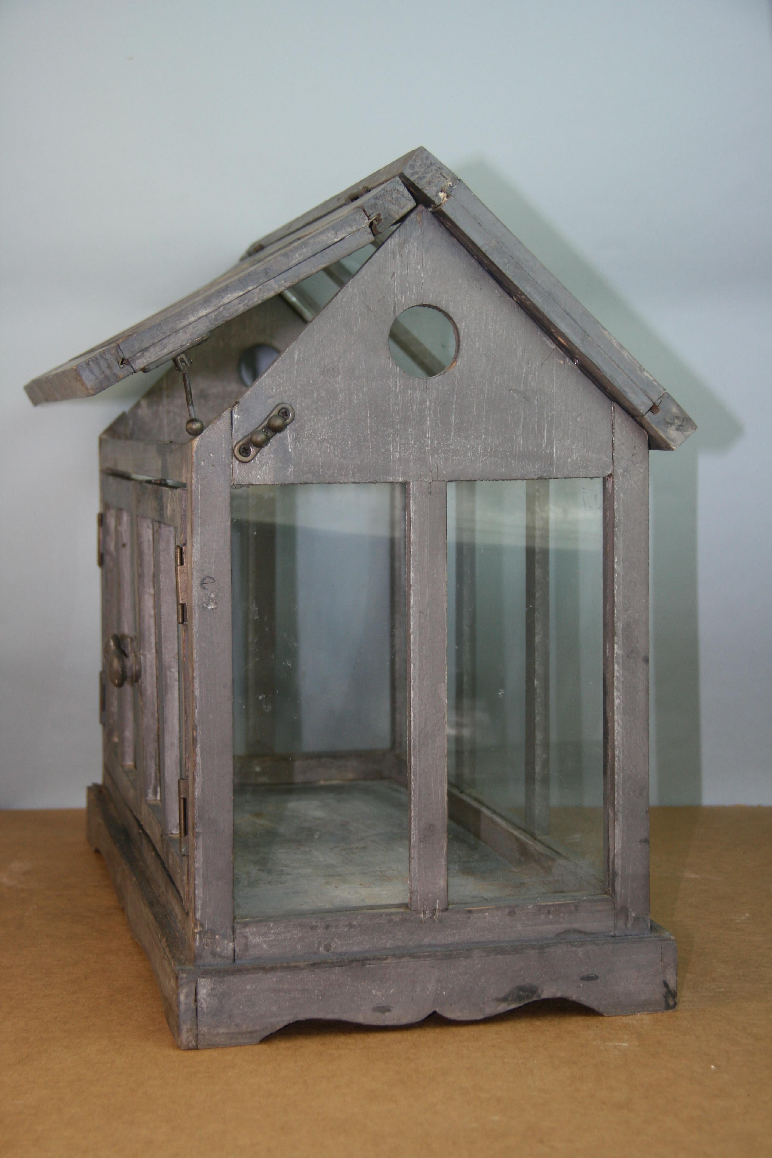 Vintage Wood and Glass Terrarium / Model Greenhouse 1