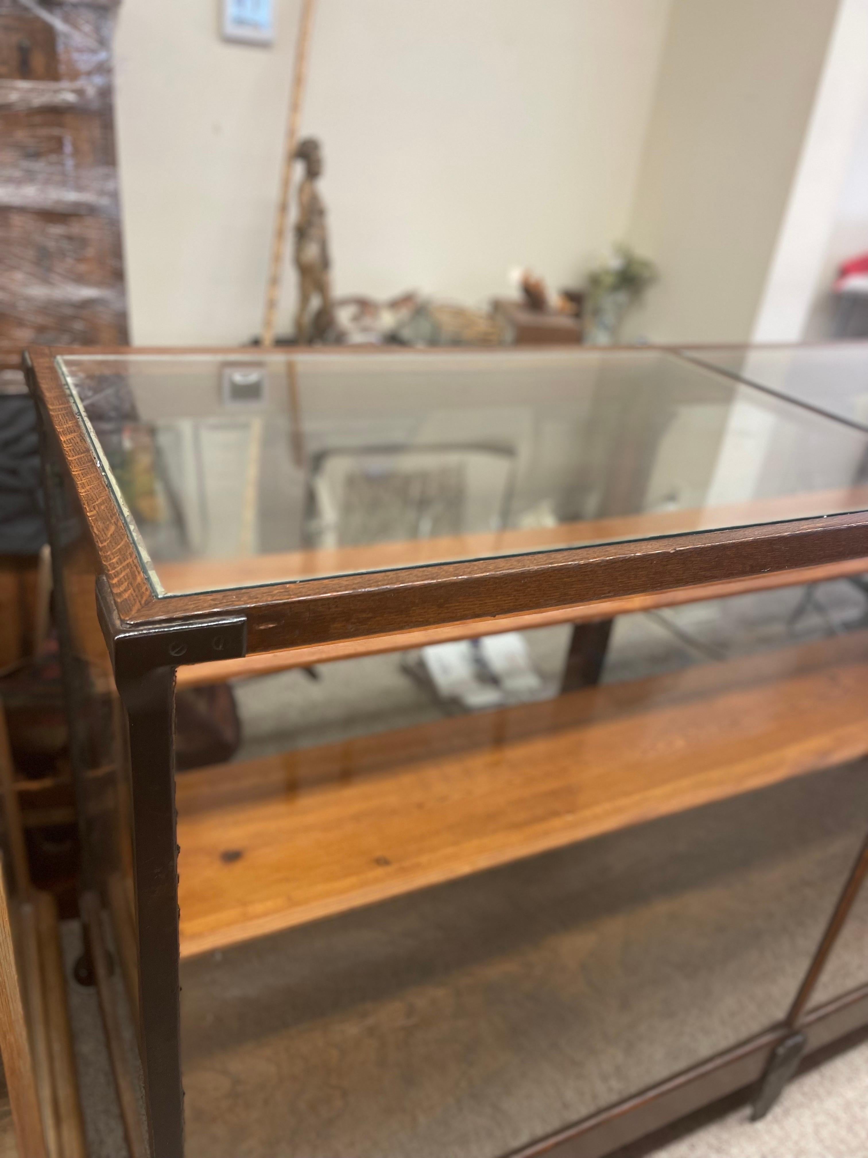 Vintage Wood and Metal Display Case In Good Condition For Sale In Seattle, WA