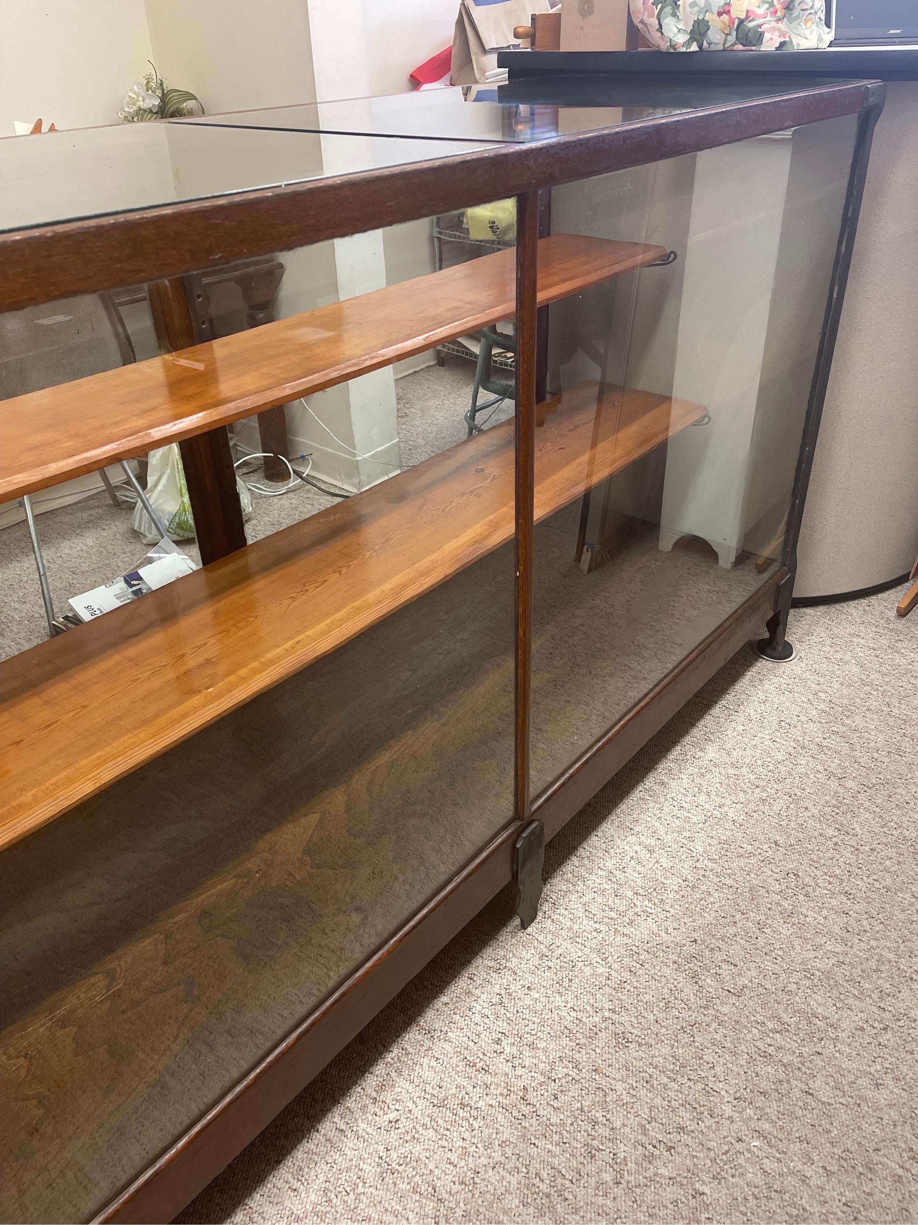 Late 20th Century Vintage Wood and Metal Display Case For Sale