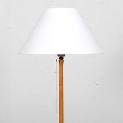 Vintage wood and metal floor lamp from the 1960s