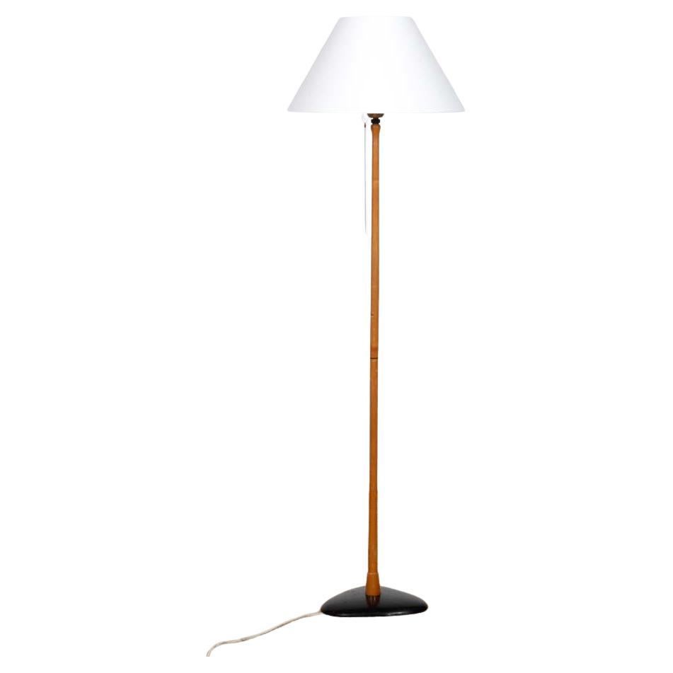 Vintage wood and metal floor lamp from the 1960s