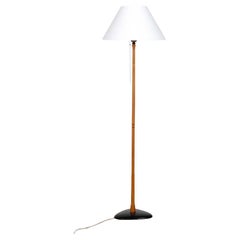 Vintage wood and metal floor lamp from the 1960s