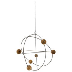 Scultura da appendere in legno e metallo vintage
