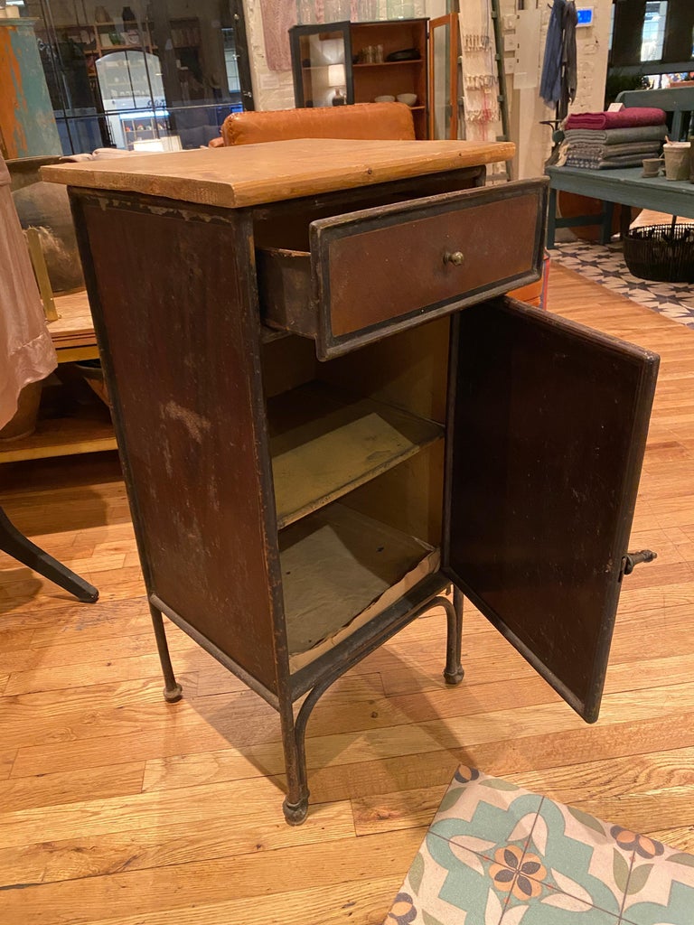 Vintage Wood and Metal Nightstand at 1stDibs vintage metal nightstand