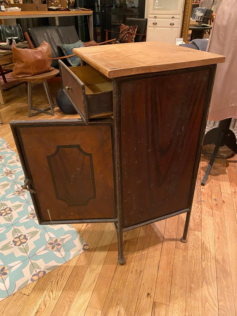 Vintage Wood and Metal Nightstand at 1stDibs vintage metal nightstand
