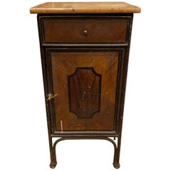 Vintage Wood and Metal Nightstand