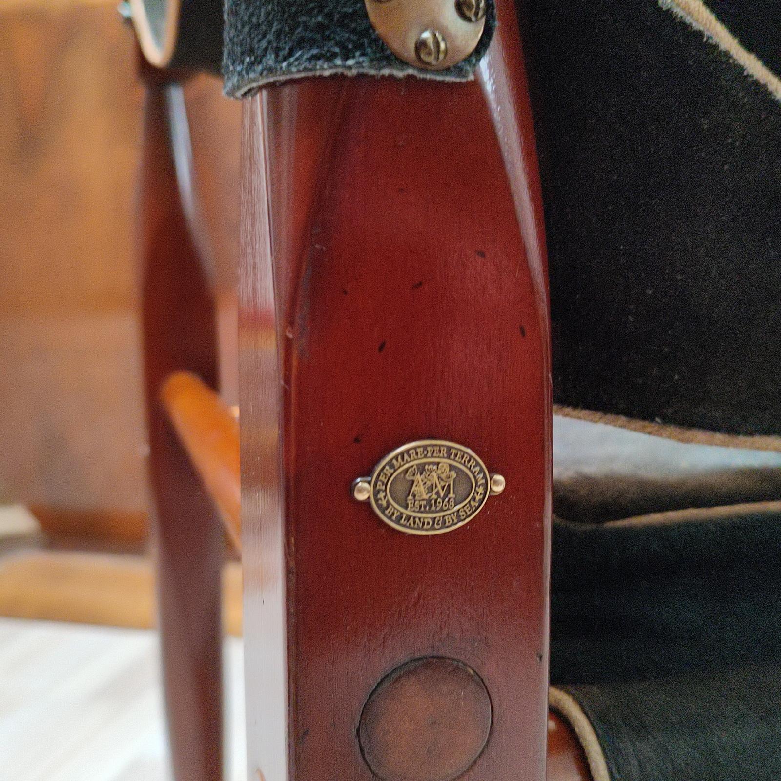 Leather Vintage Wood and Suede Safari Campaign Chair