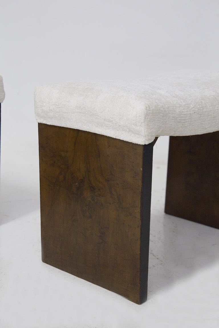 Vintage Wood and Velvet Bedroom Ottomans For Sale at 1stDibs