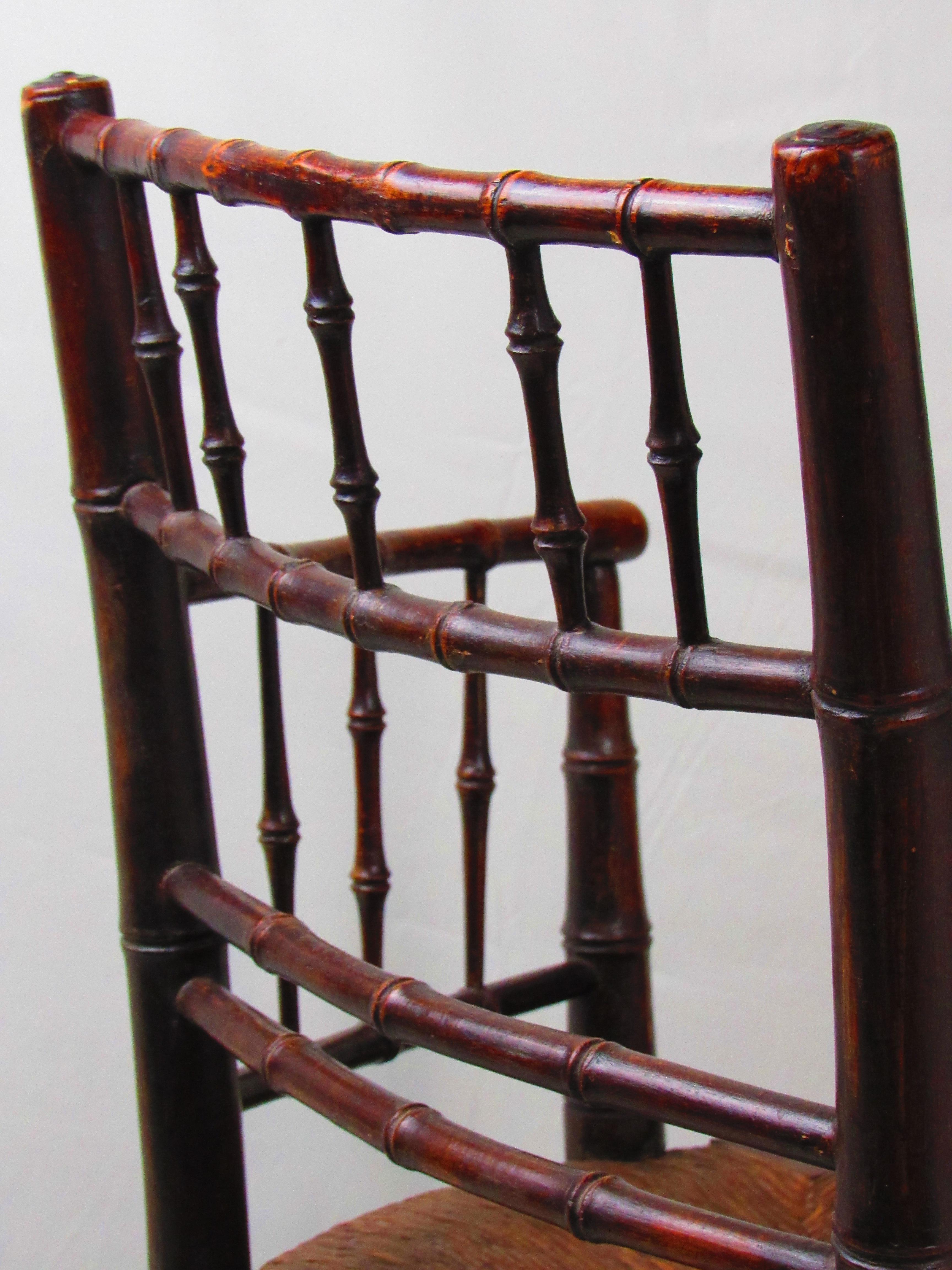Mid-Century Modern FMF Sussex chair, vintage wood and wicker For Sale