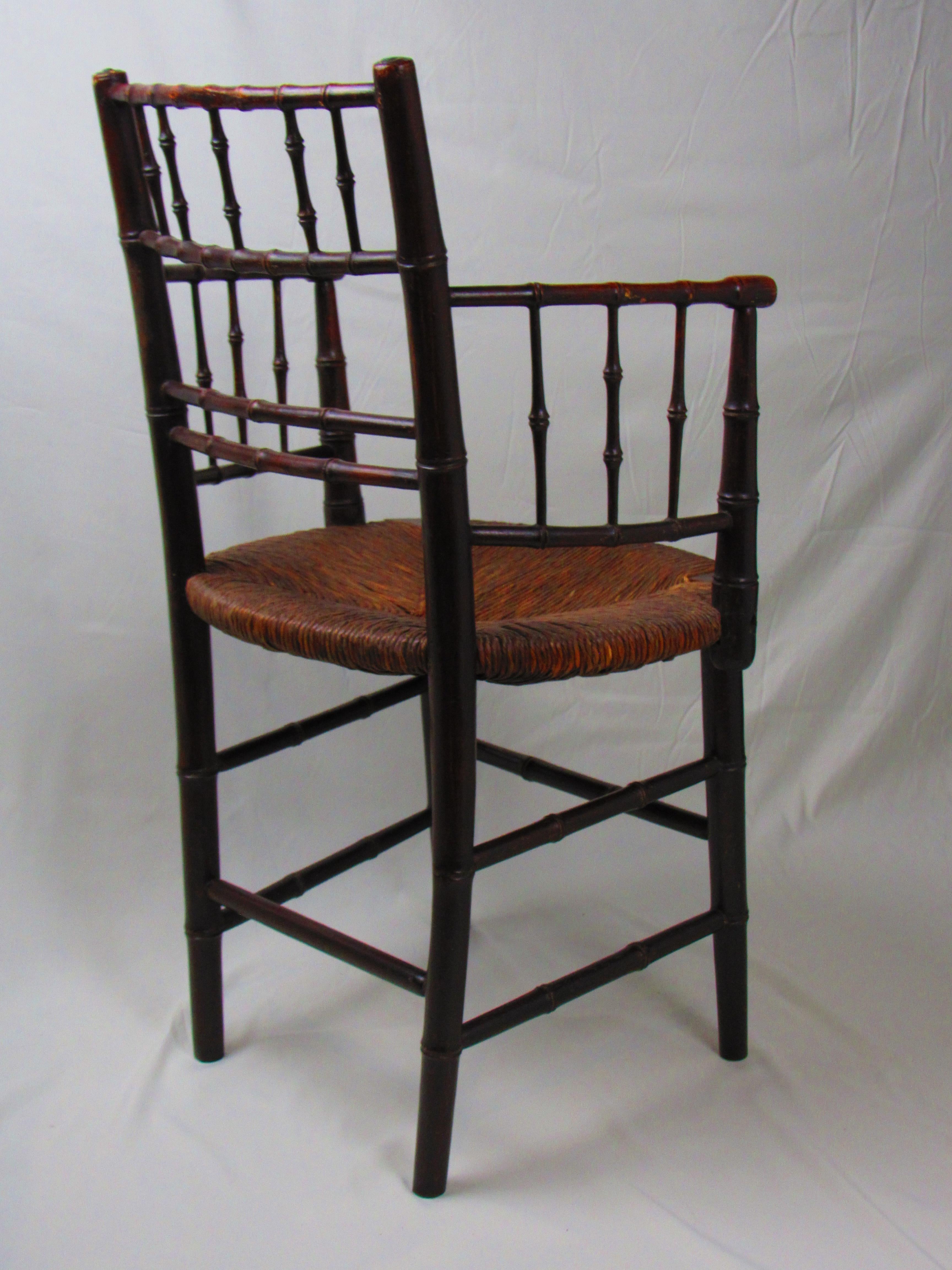 FMF Sussex chair, vintage wood and wicker For Sale 1