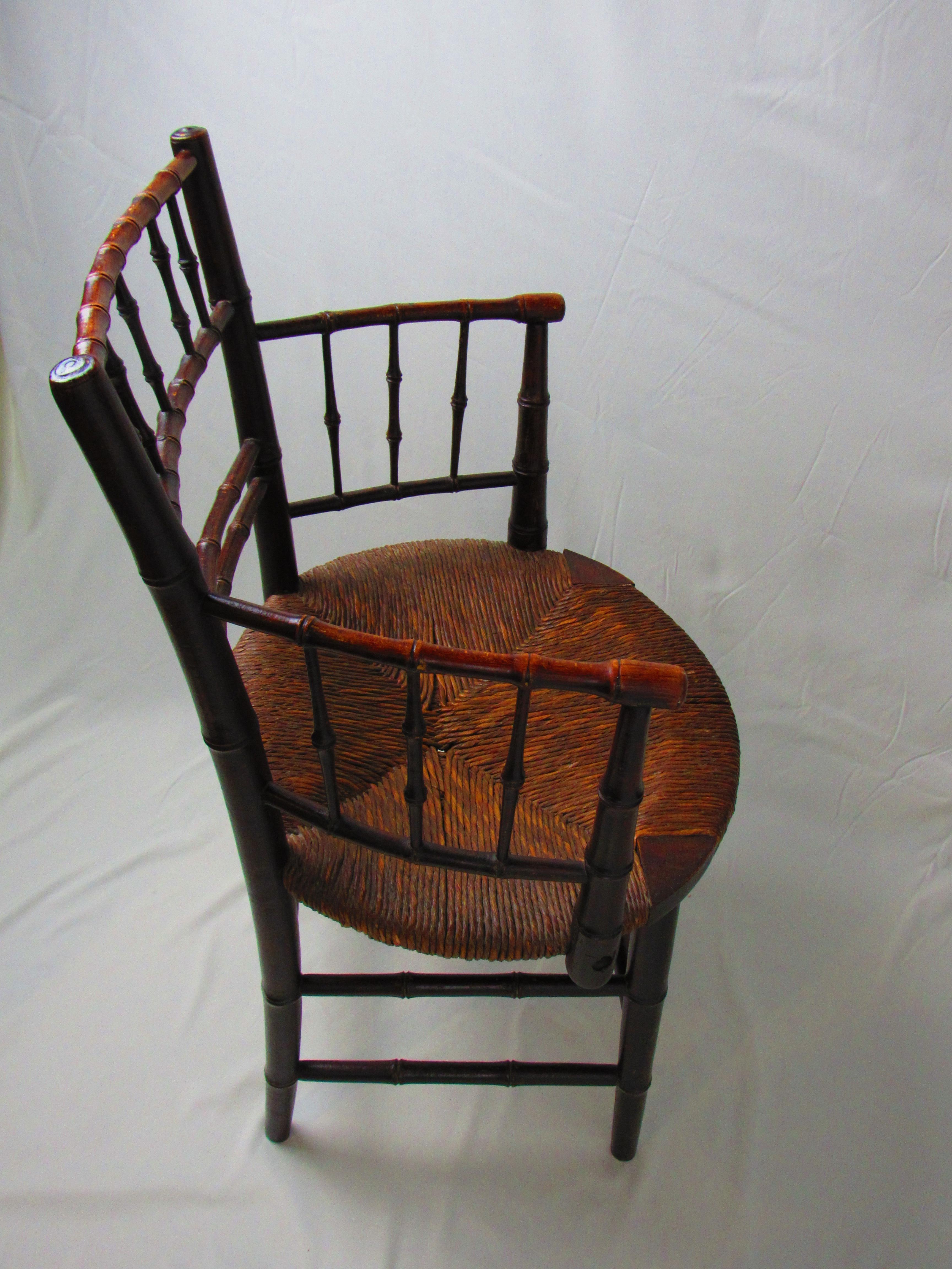 FMF Sussex chair, vintage wood and wicker For Sale 2