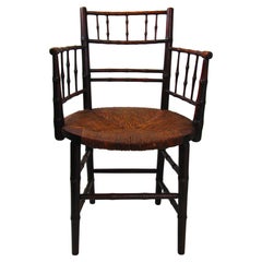 FMF Sussex chair, vintage wood and wicker