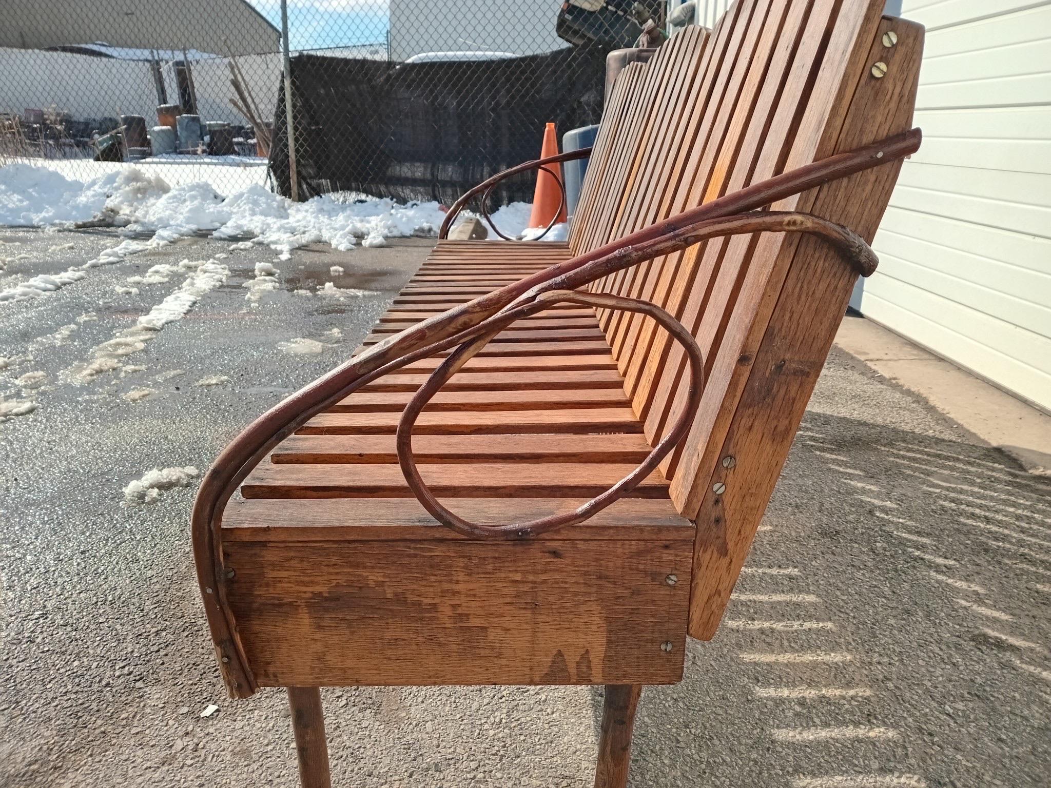 Banc à 3 places vintage en bois style Andirondack Twig 77
