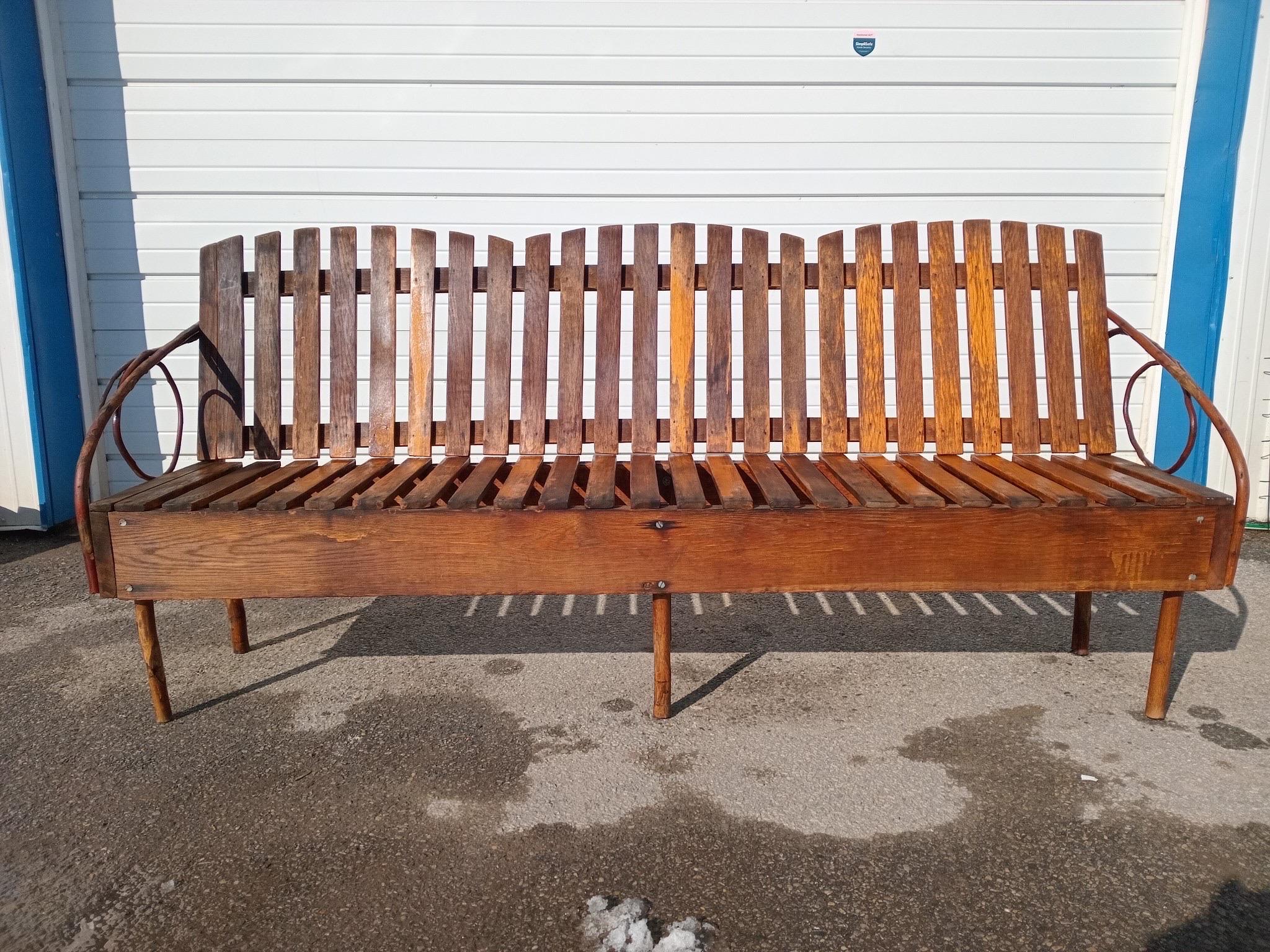 Nord-américain Banc à 3 places vintage en bois style Andirondack Twig 77