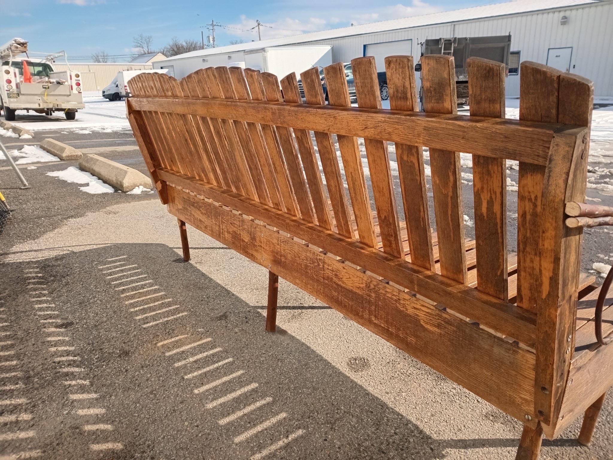 Banc à 3 places vintage en bois style Andirondack Twig 77