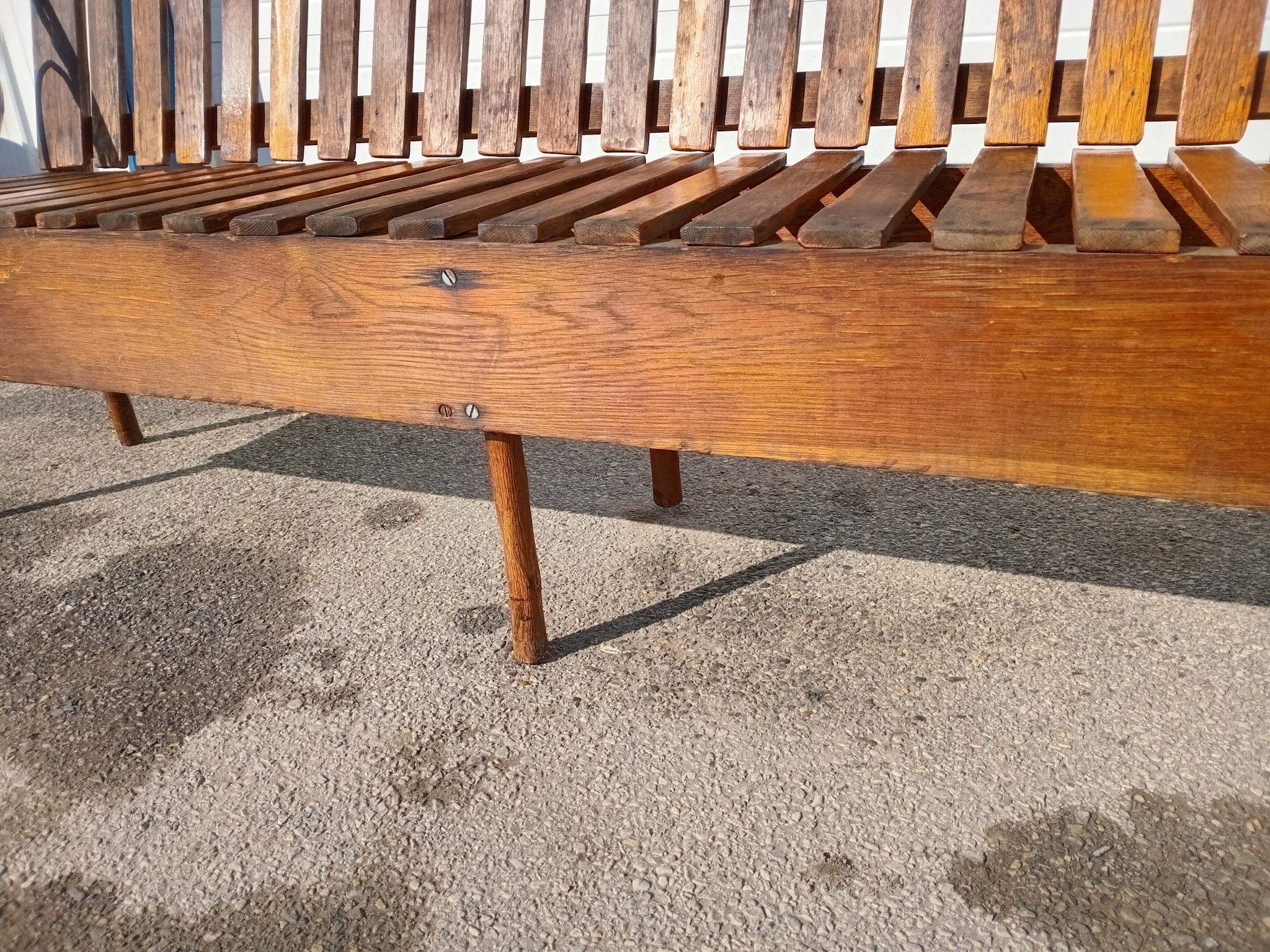 Milieu du XXe siècle Banc à 3 places vintage en bois style Andirondack Twig 77