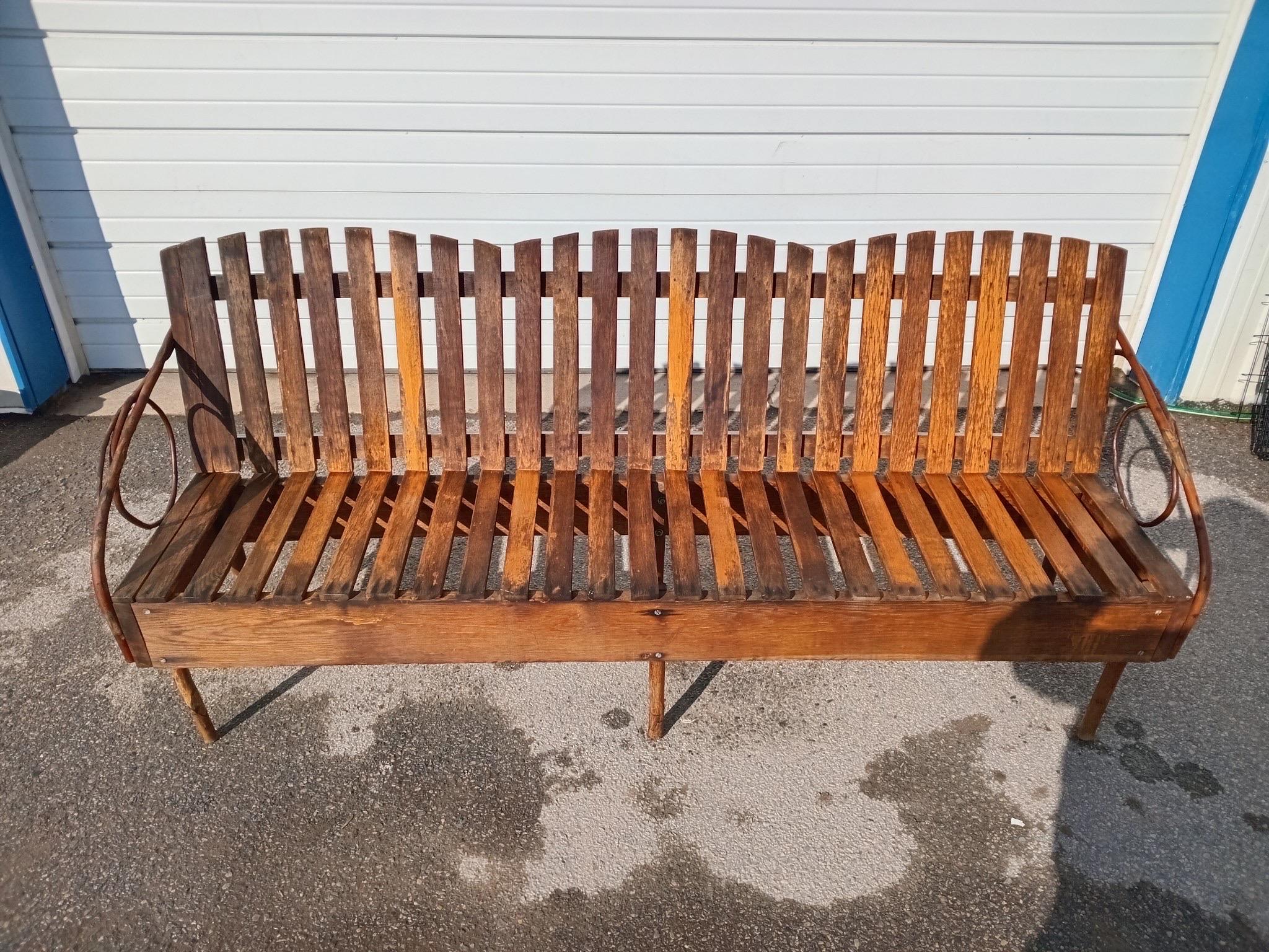 Banc à 3 places vintage en bois style Andirondack Twig 77