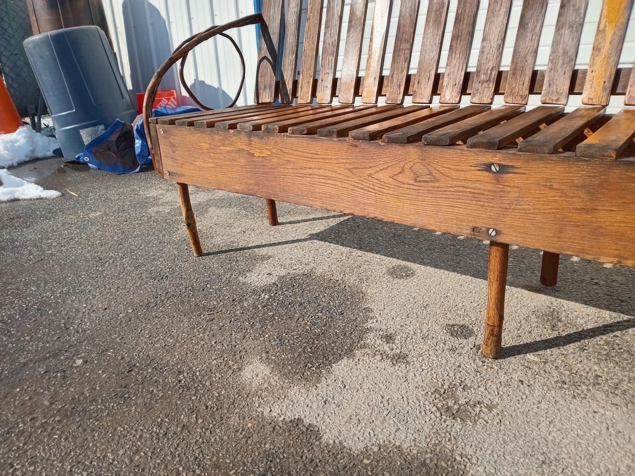 Banc à 3 places vintage en bois style Andirondack Twig 77
