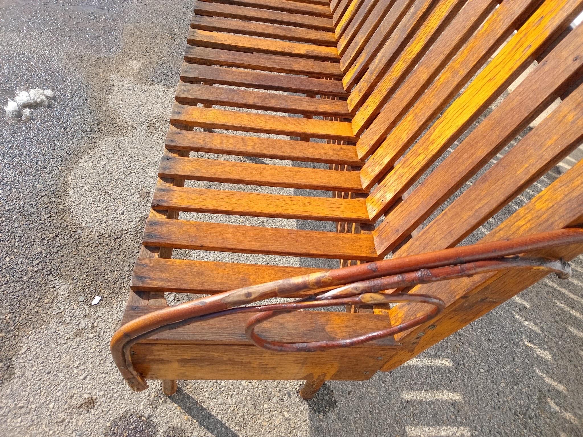 Banc à 3 places vintage en bois style Andirondack Twig 77