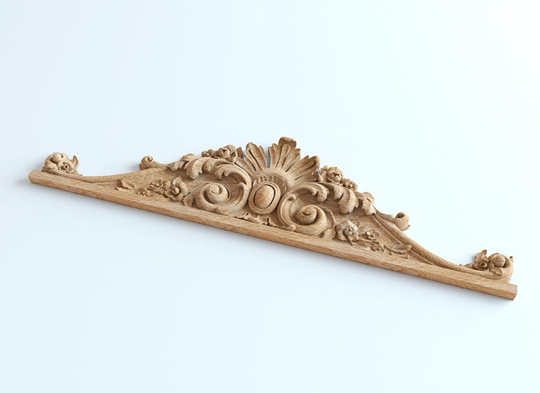 Vintage Wood Applique for Fireplace, Architecture Furniture Onlay For