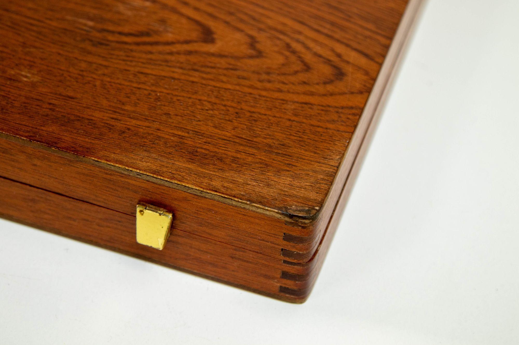 Vintage Wood Backgammon Set Spielbox, um 1950 (Holz)
