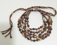 Vintage Wood  Bead and Tassel Belt & Necklace