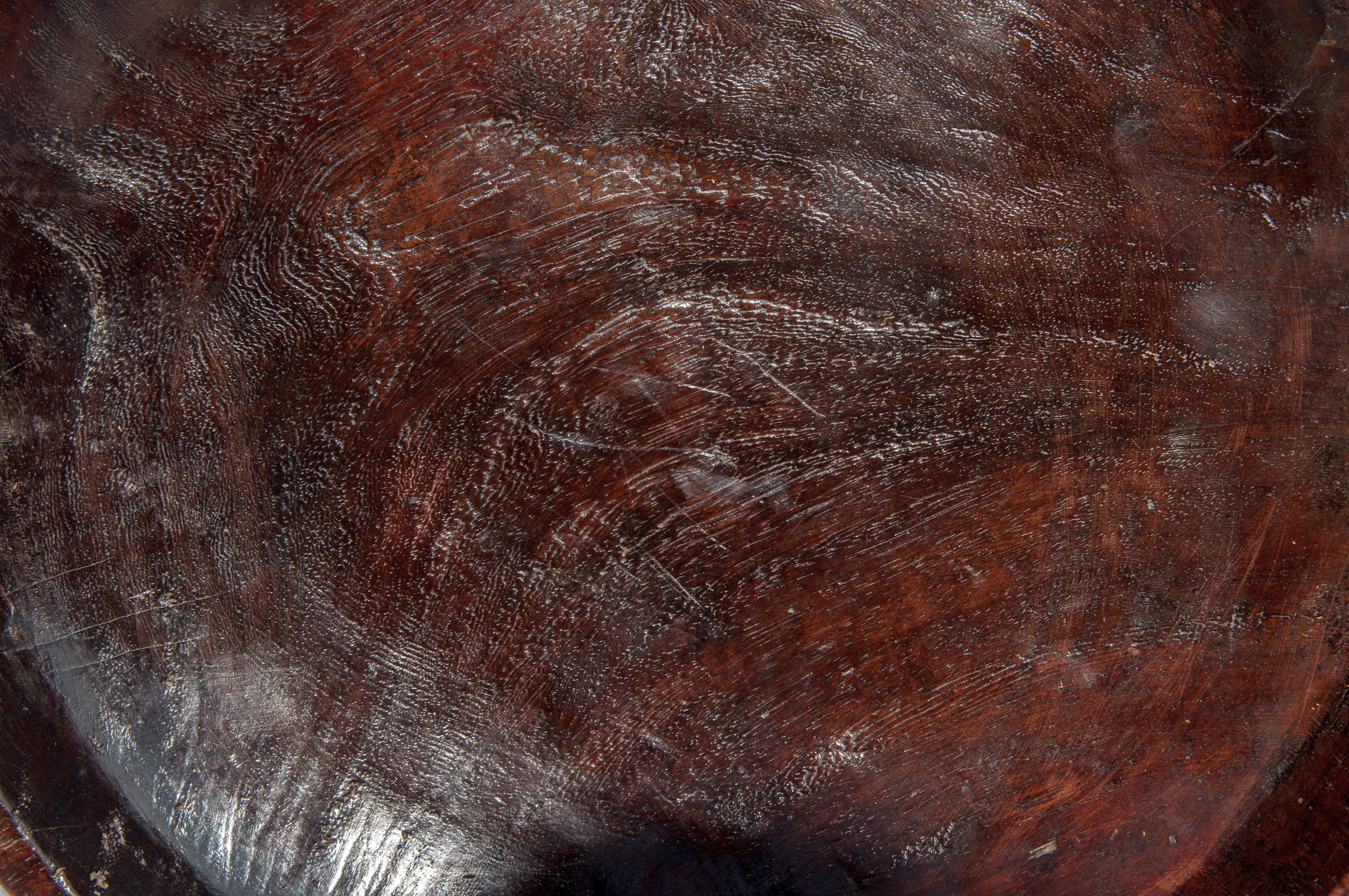 Vintage Wood Bowl on Stand from Sulawesi, Indonesia, Mid-20th Century 7