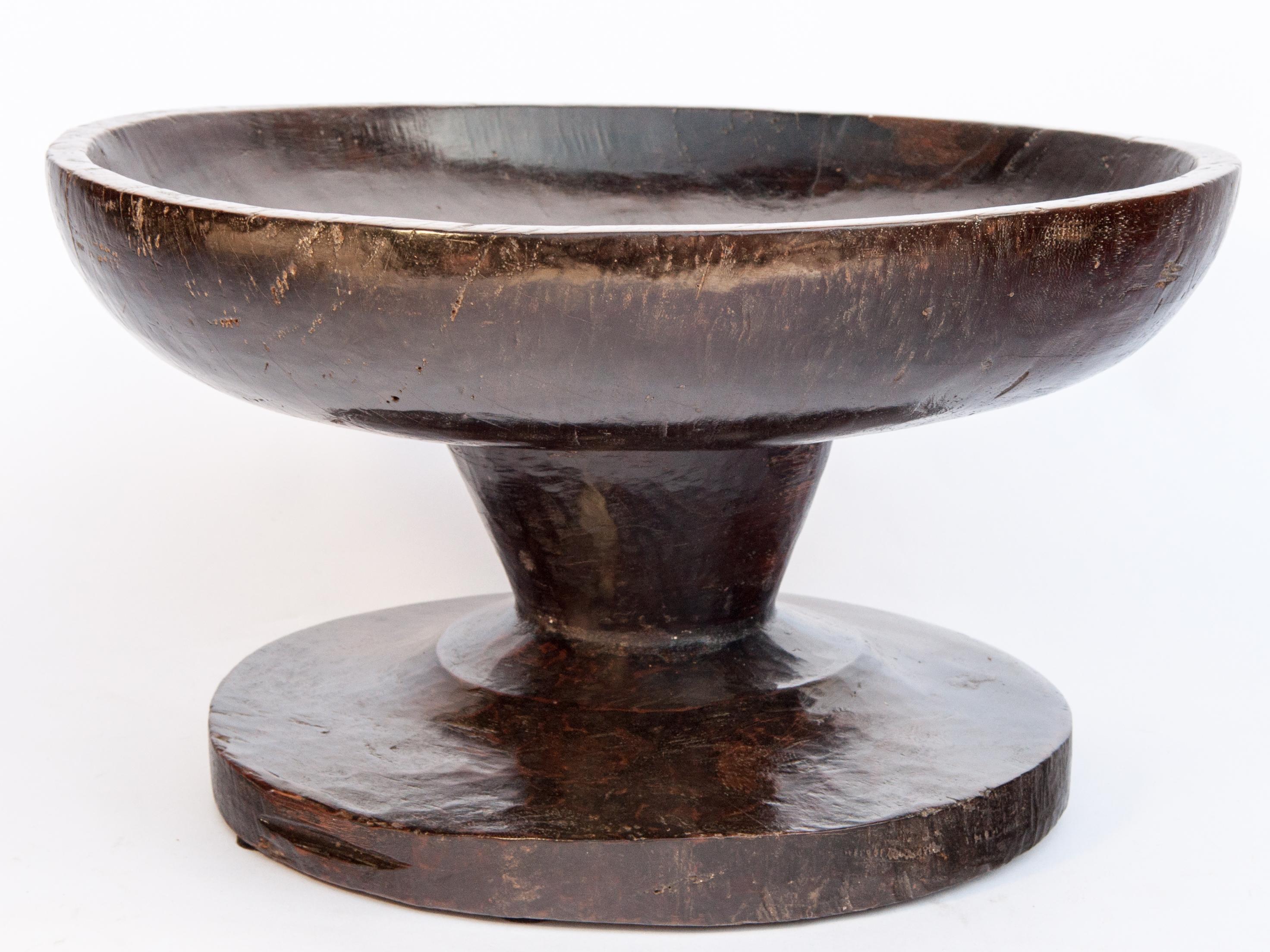Vintage Wood Bowl on Stand from Sulawesi, Indonesia, Mid-20th Century 2