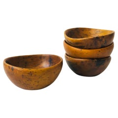 Vintage Wood Bowls, Set of 4
