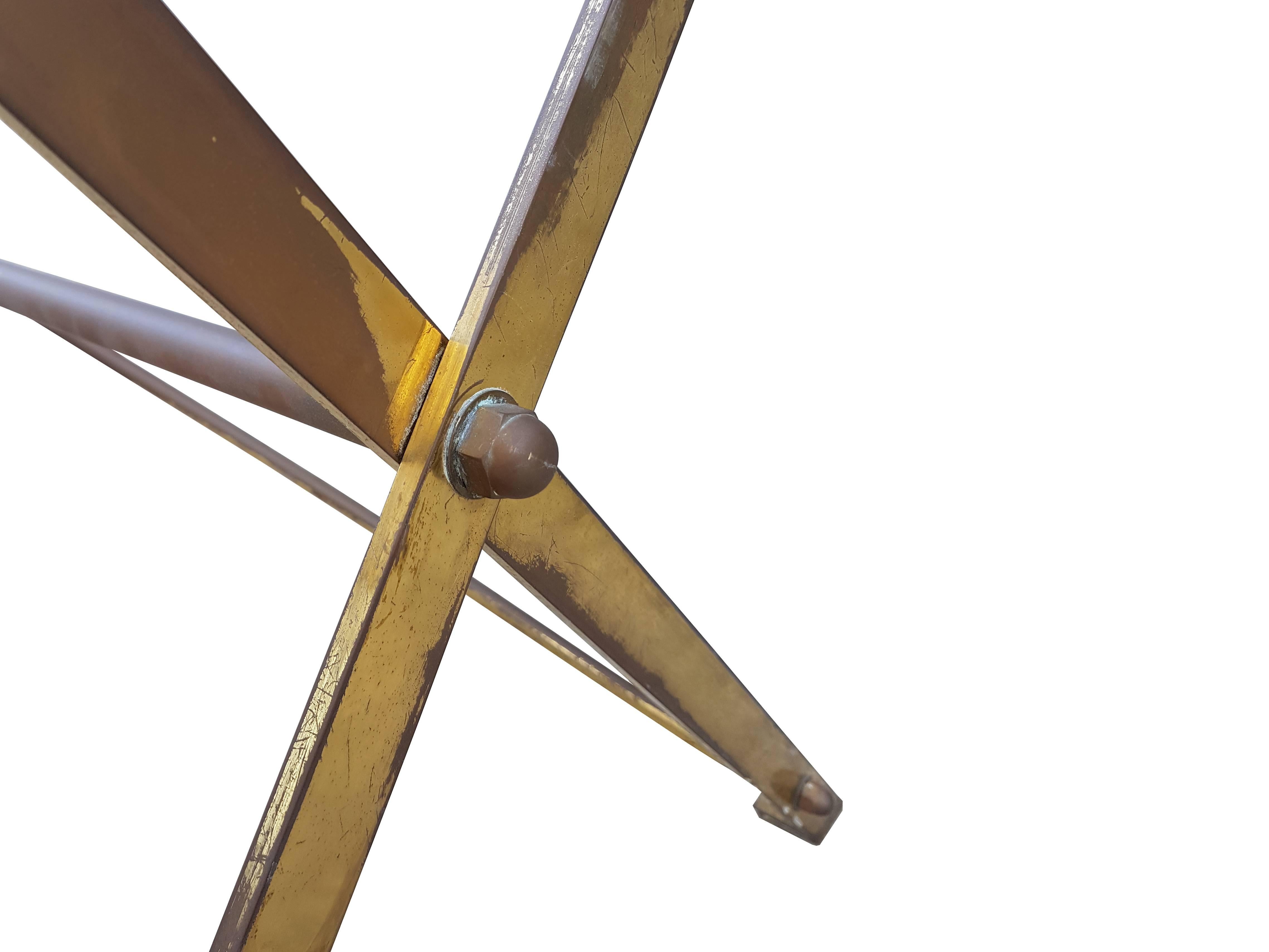 Vintage Wood and Brass T3 Cavalletto Table by Caccia Dominioni for Azucena 1950s For Sale 1