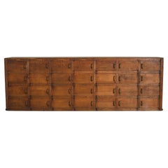 Vintage Wood Cabinet With Small Doors from France