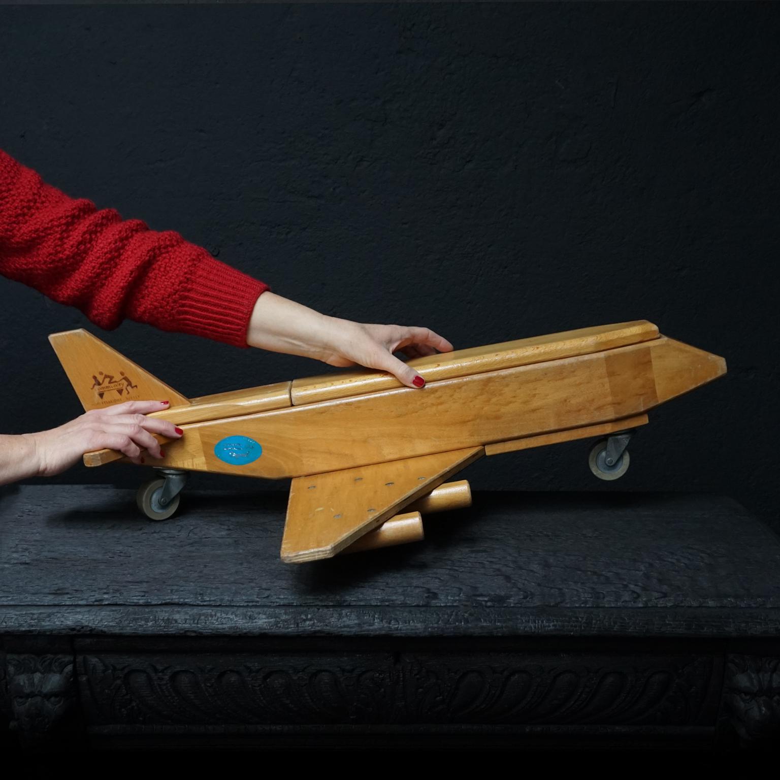 British Vintage Wood Cargo Toy Airplane Community Playthings Robertsbridge Sussex
