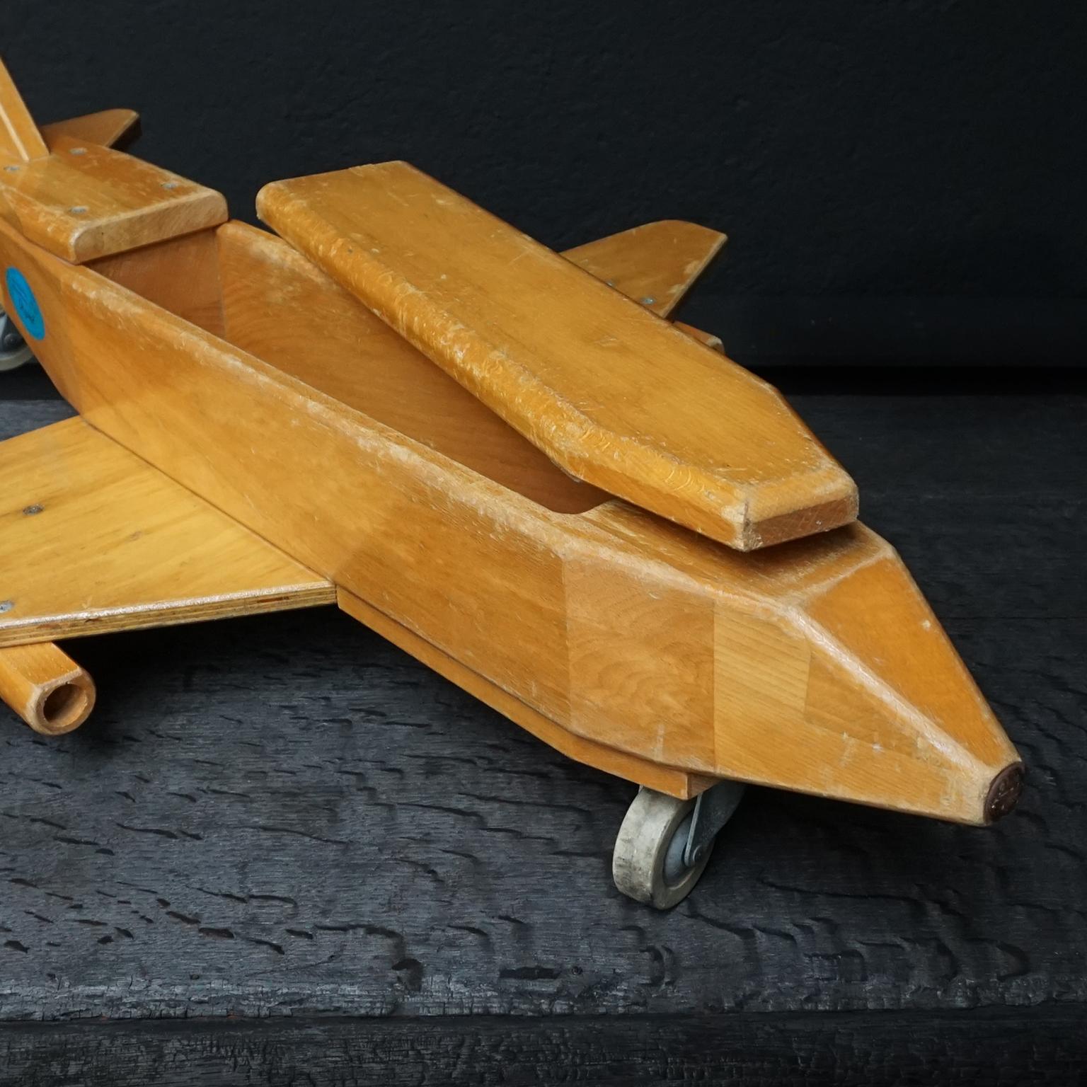 Late 20th Century Vintage Wood Cargo Toy Airplane Community Playthings Robertsbridge Sussex