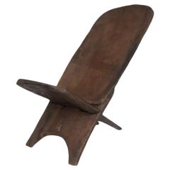 Vintage Wood Carved Lounge Birthing Chair