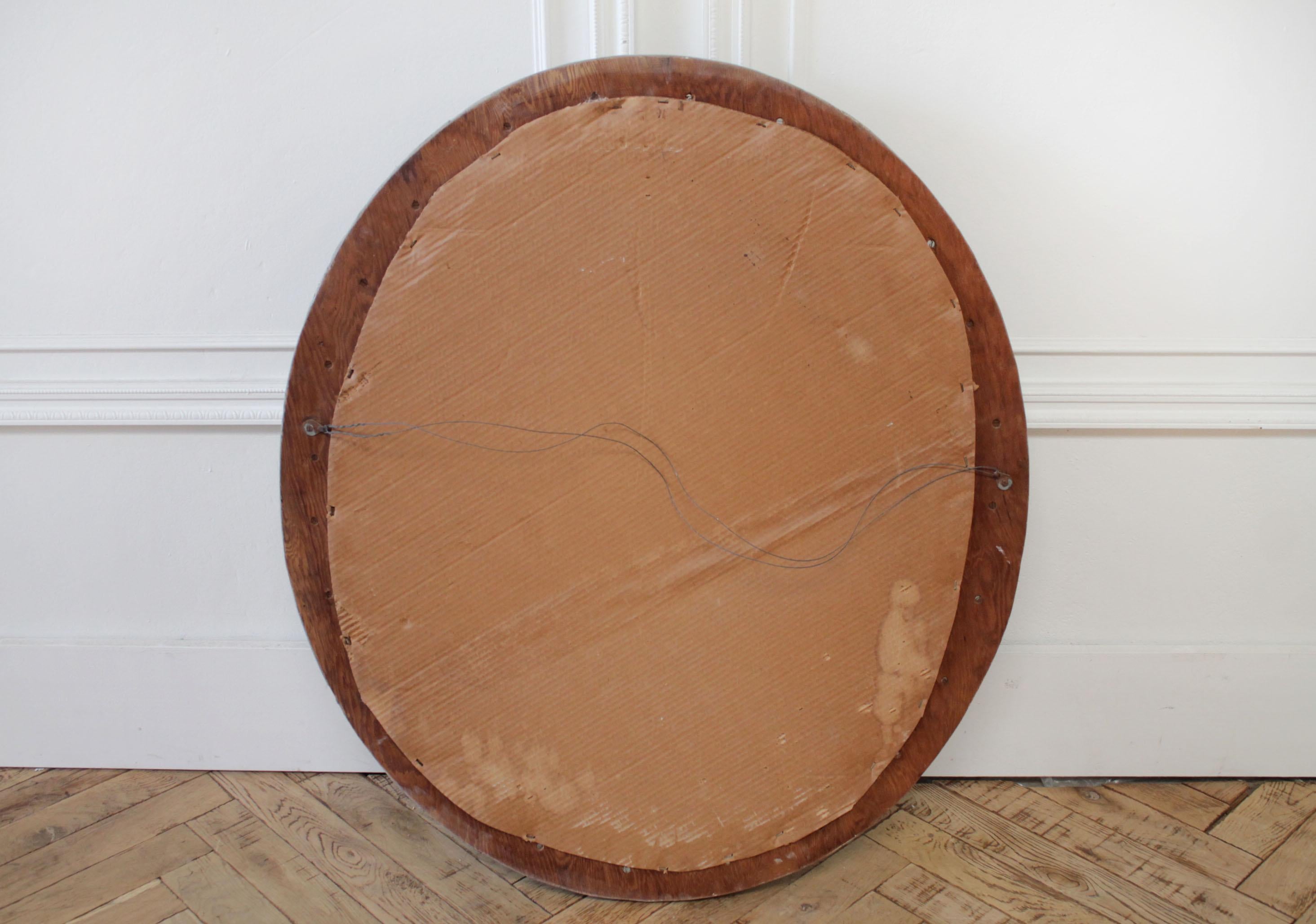 Vintage Wood Carved Oval Mirror 3