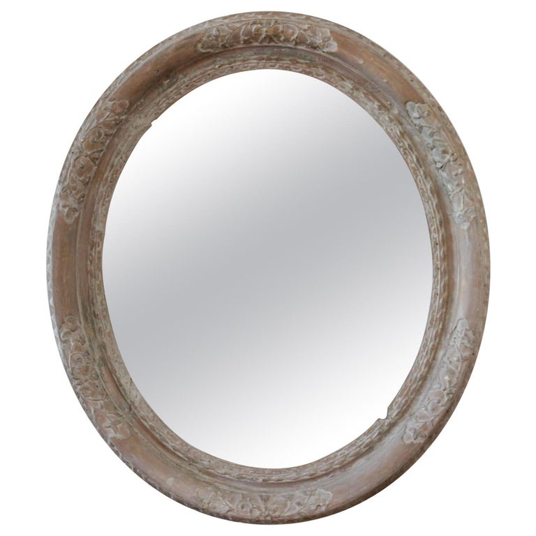Vintage Wood Carved Oval Mirror At 1stdibs