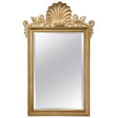 Vintage Wood Carved Shell Wall Mirror